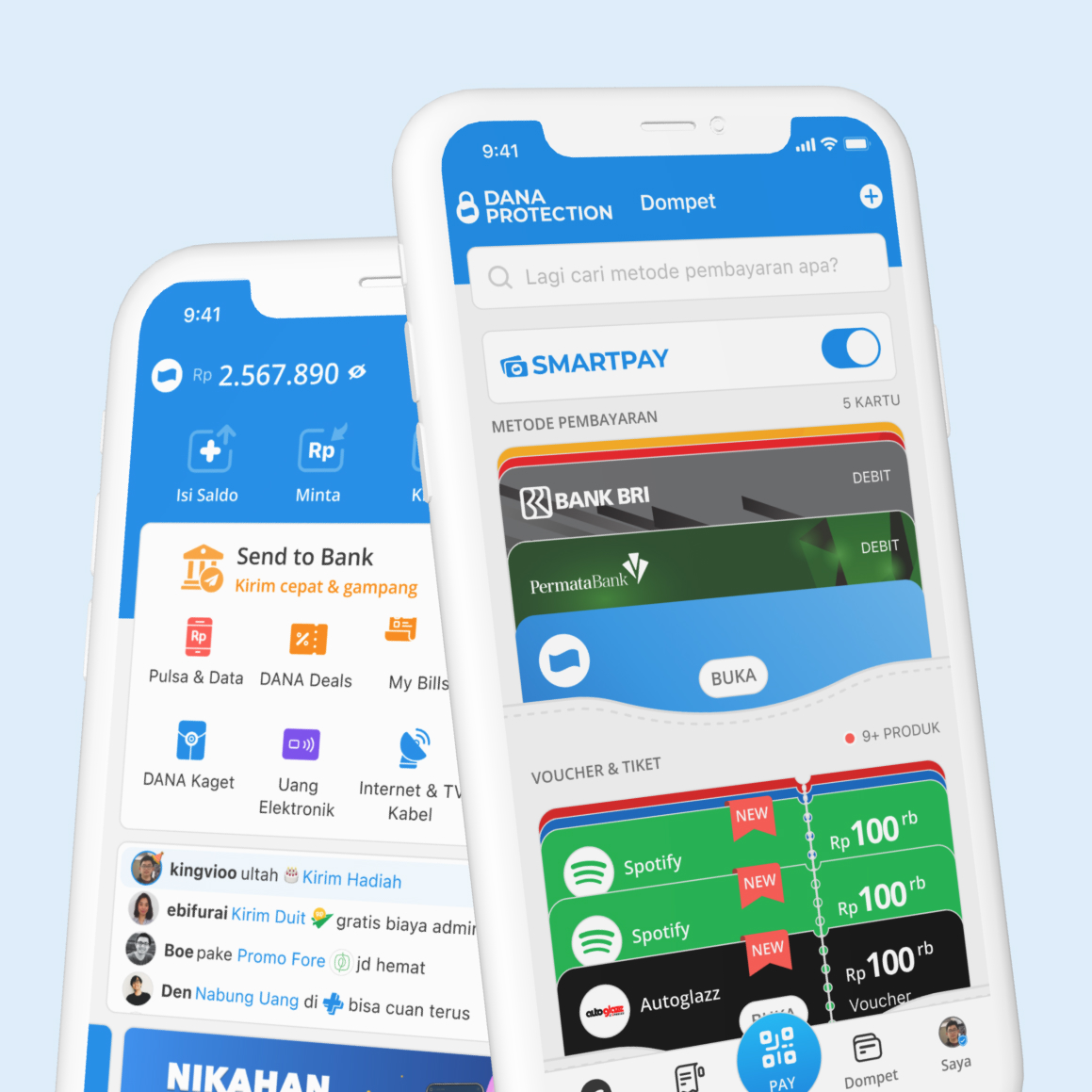 DANA app screens
