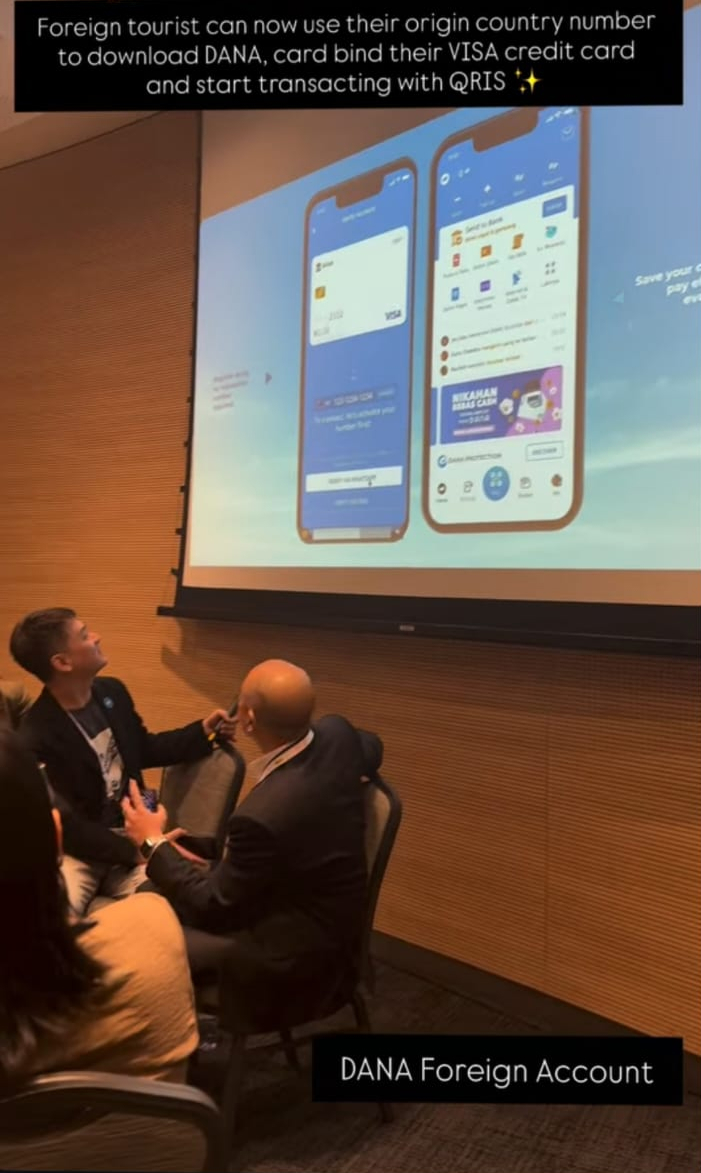 Stage demo: bind a VISA card with an origin-country number and pay with QRIS