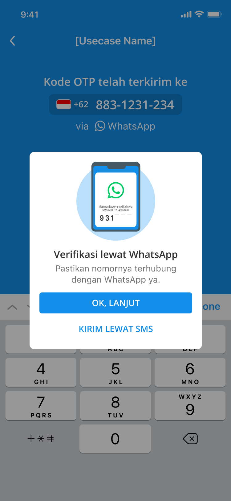 Shipped DANA WhatsApp confirmation screen