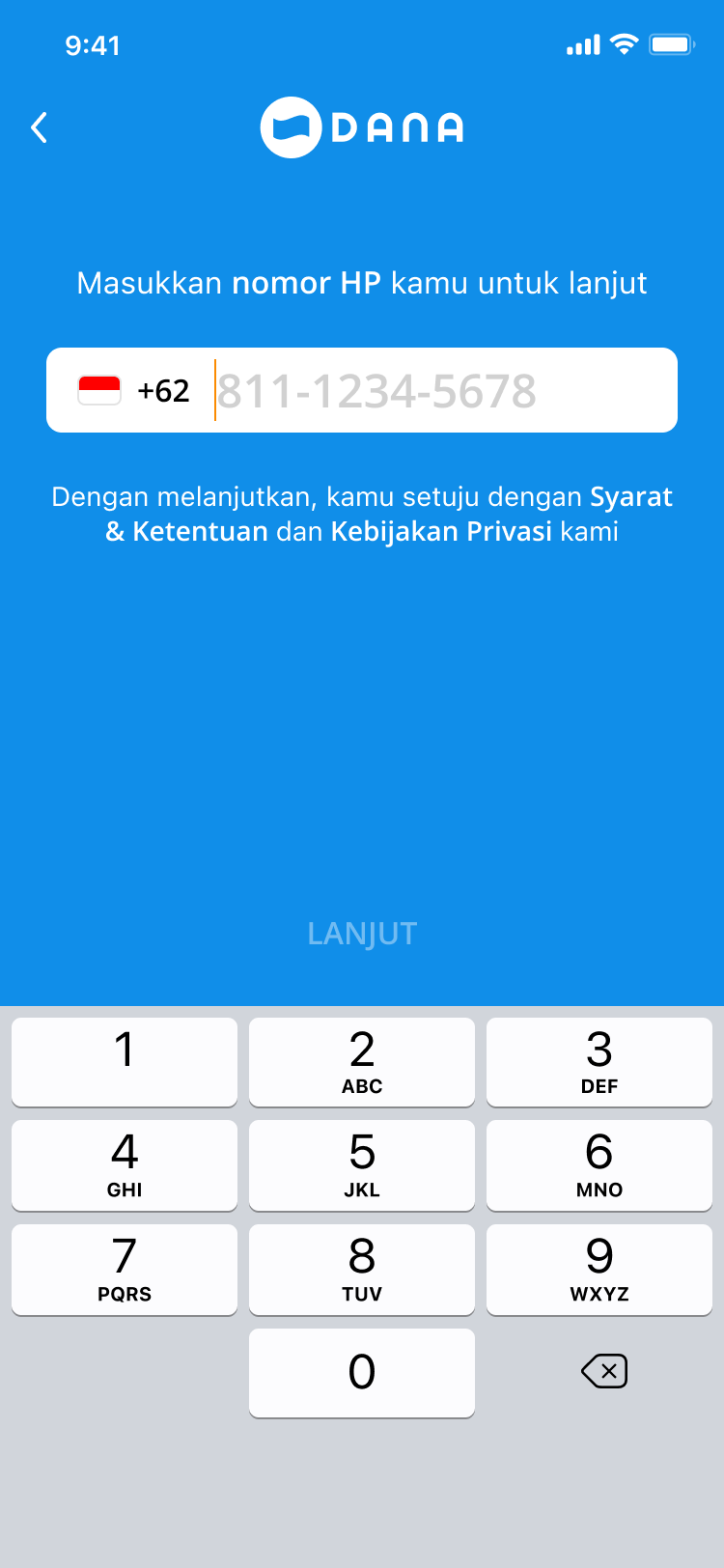 Phone input screen 1