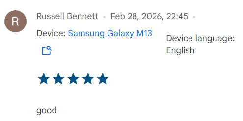 User feedback snippet